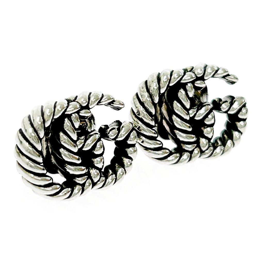 GUCCI ダブルGG ツイスト ピアス 片耳 中古】【箱付き】 GUCCI グッチ シルバー ダブルG ツイスト