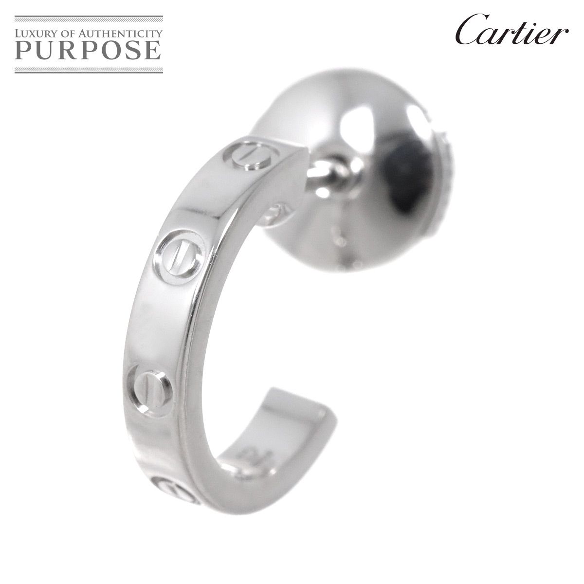 カルティエ Cartier ラブ ピアス K18 WG ホワイトゴールド 750 片方のみ 片耳 LOVE Earring Pierced  90257394 - メルカリ