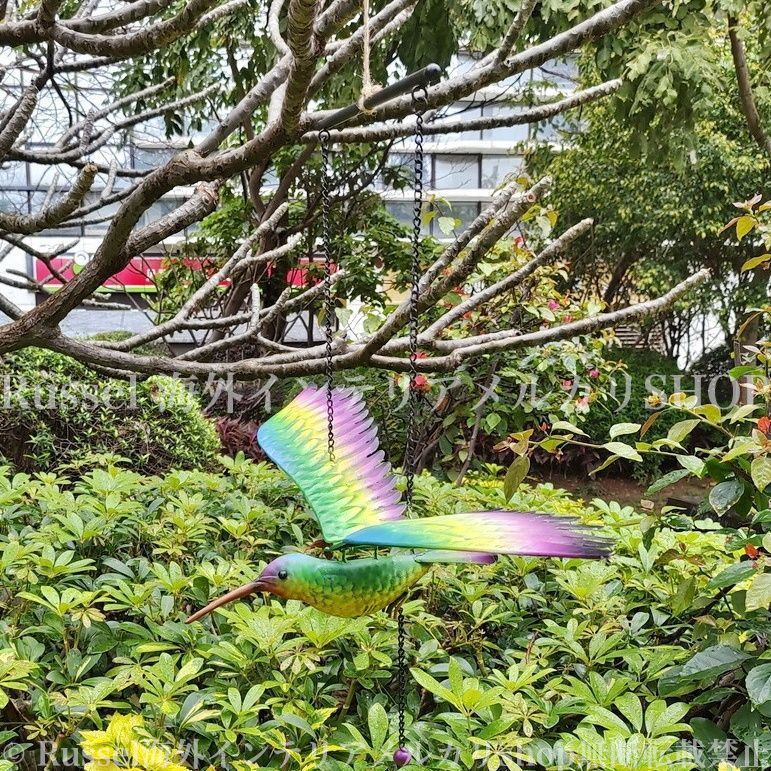 鳥 バード 飛んでいるように見える 揺れる 吊り下げ おしゃれ 屋外 庭
