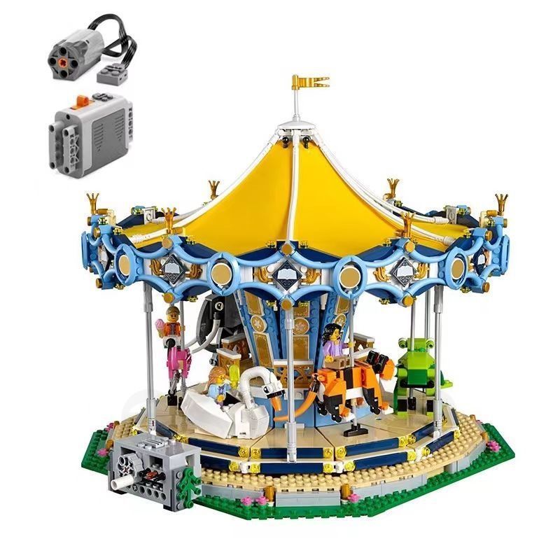 レゴ互換品 メリーゴーランド 子供 遊園地 2670PCS ブロック モーター付き おもちゃ 知育玩具 モデル 子供用 玩具 組み立て