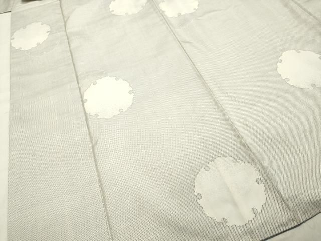 平和屋着物○本場大島紬 白大島 9マルキ 雪輪重ね文 正絹 逸品