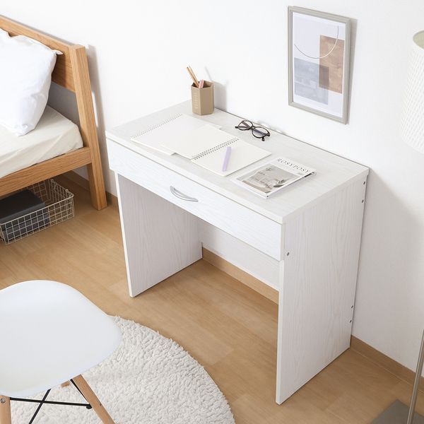 引き出し付きデスク オークホワイト 組立品 MARWIL-DEMENAGEMENTS_CH