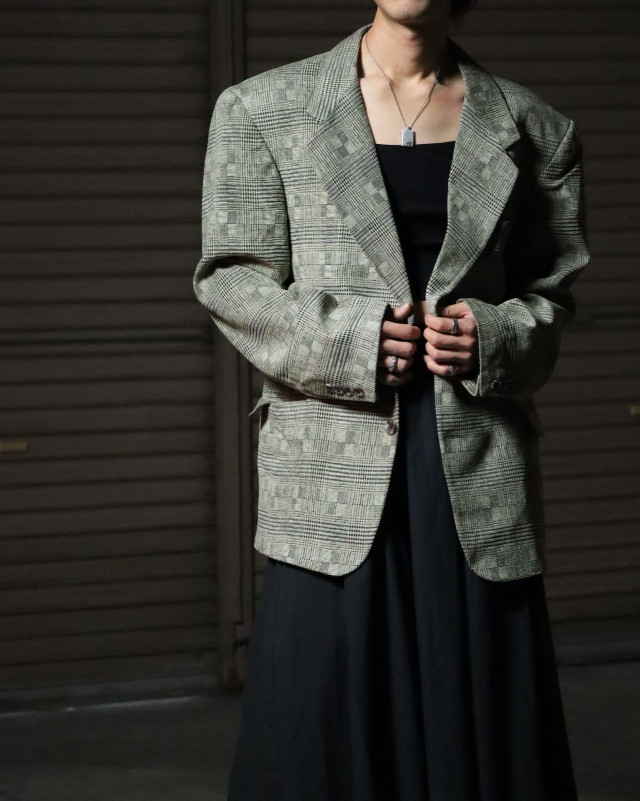 velvet atomic jacquard tailored jacket 80s 90s vintage ベルベット 
