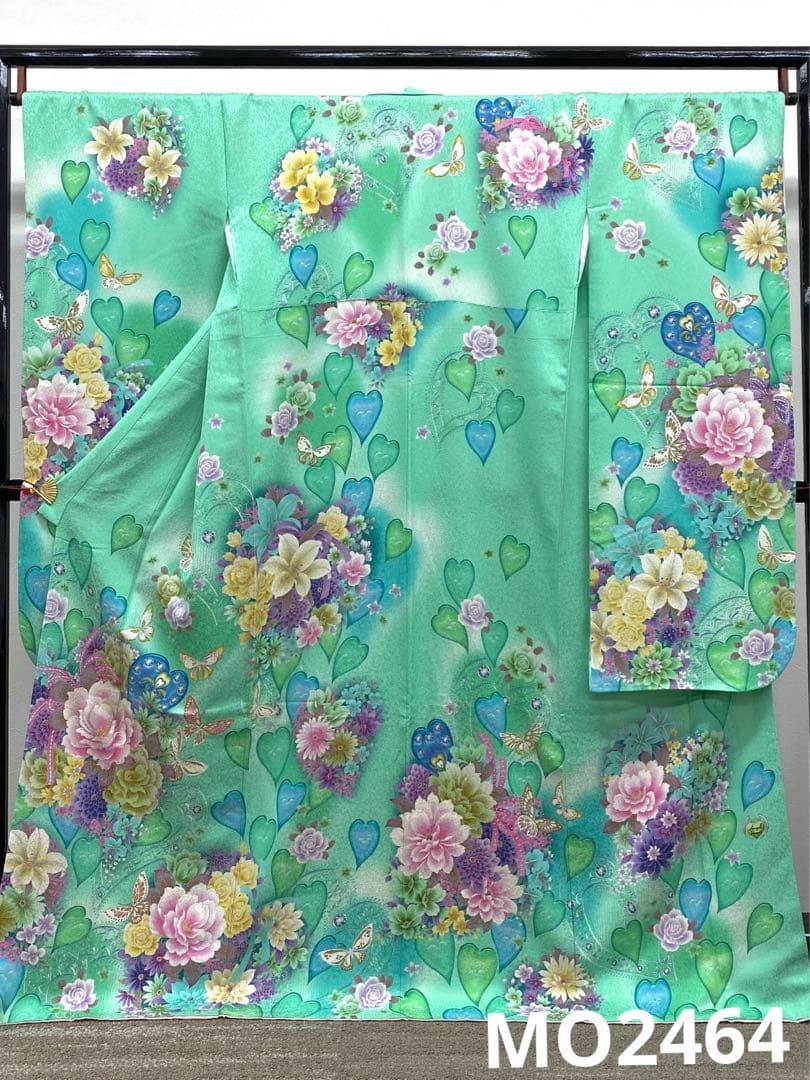 ブランド振袖 Angel Heart 豪華 刺繍 銀通し 紋意匠 身丈167cm