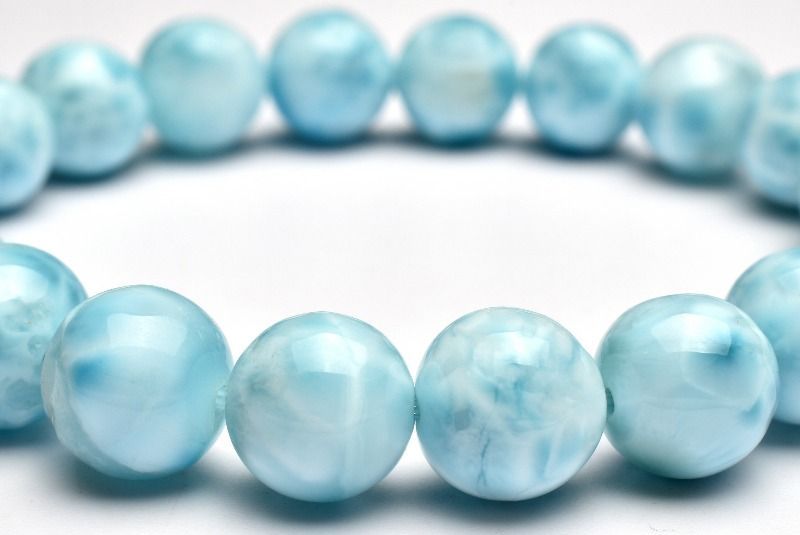 【１点物】AAA+☆くっきり亀甲模様 ✨ラリマー　9-9.5mm　ブレスレット 1点物】AAA+☆くっきり亀甲模様 ラリマー 9-9.5mm ブレスレット