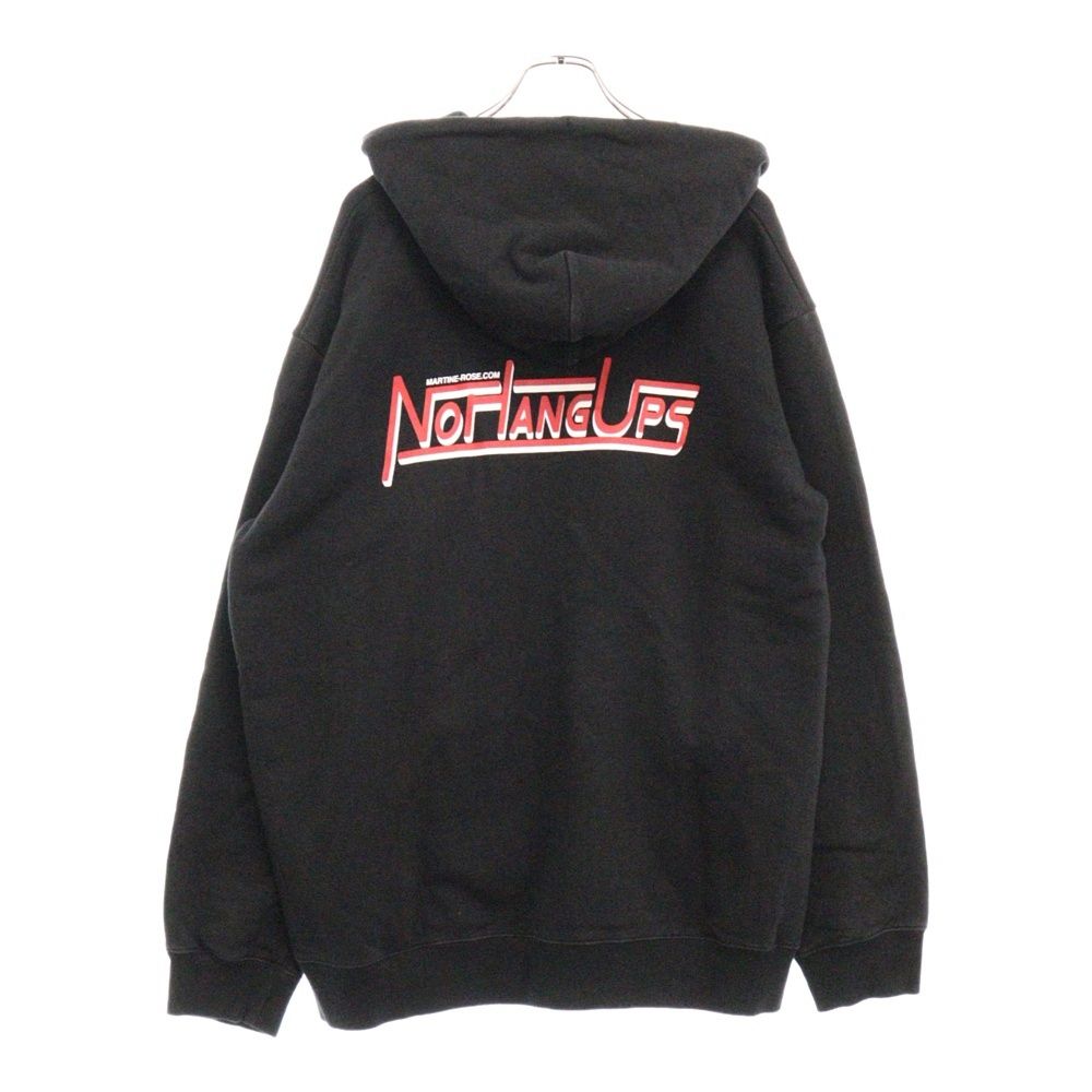 MARTINE ROSE (マーティンローズ) 22SS NO HANG UPS ZIP UP HOODIE バックプリントロゴ ジップアップパーカー フーディー ブラック