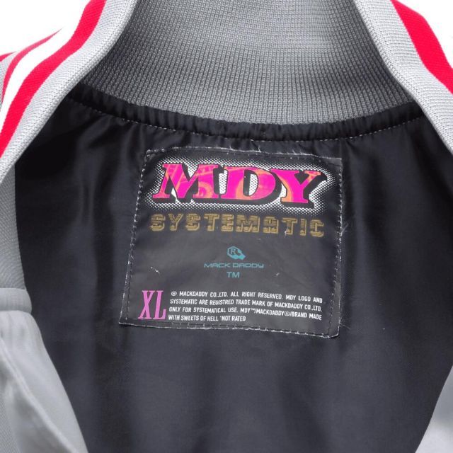 MACKDADDY NYLON STADIUM JACKET サイズXL GREY/RED サイズXL