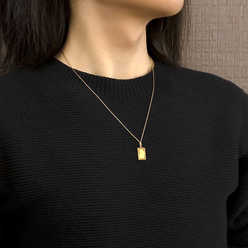 純金 24金 インゴット ネックレス フォルトゥナ コイン メンズ ペンダントトップ 金 ゴールド 24k 999.9 FINE GOLD 18金