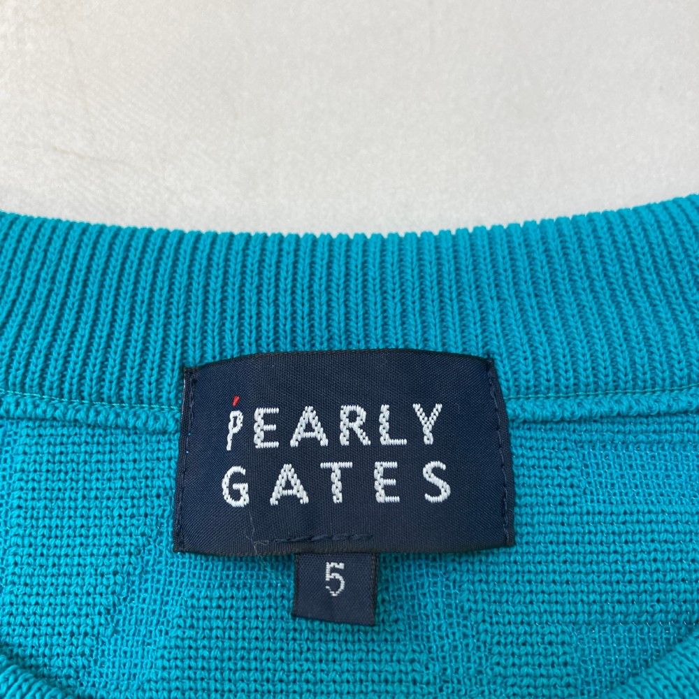 サイズ：5 PEARLY GATES パーリーゲイツ 2024年 ニット セーター  ブルー系 [240101437531] ゴルフウェア メンズ ストスト PEARLY GATES パーリーゲイツ 2024年 ニット セーター ブルー系