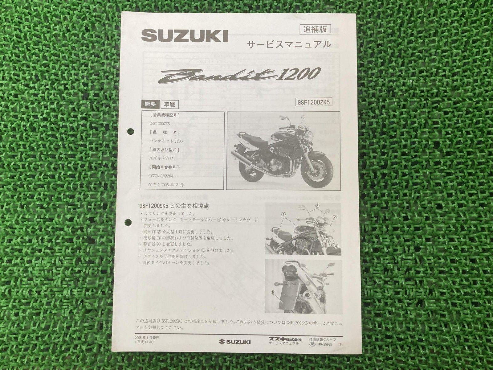 スズキ バンディット 1200 サービスマニュアル GSF1200 スズキ バンディット1200 サービスマニュアル GSF1200 説明必読 スズキ