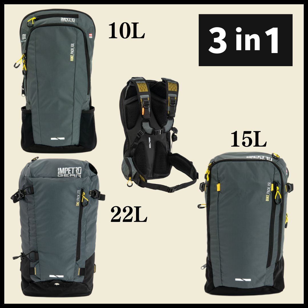 新品・未使用】3in1 バックパック ザック10L 15L 22L バック