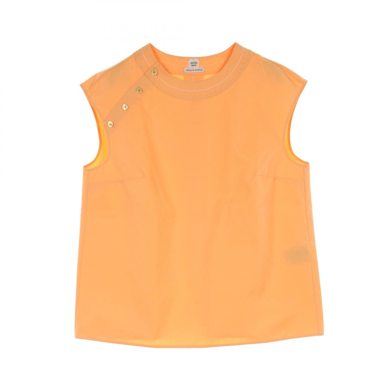 HERMES オレンジ長袖カットソー エルメスクルーネックセーター オレンジ メンズ セーター HERMES