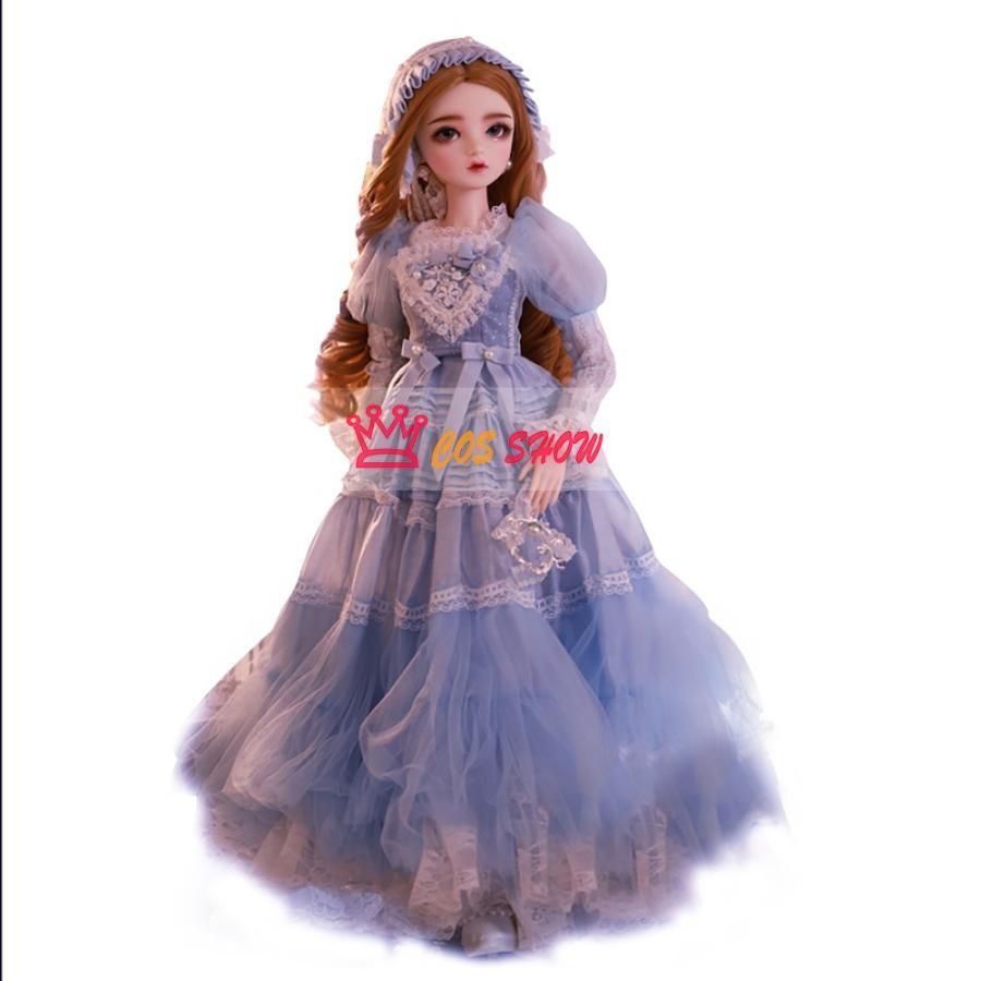 1 3 BJD 球体関節人形ドール 可動ボディ BJD人形 60cm レース ワンピース 本体＋ウィッグ＋アイ＋衣装＋カチューシャ＋イヤリング＋ステッ WWW_NOITHATQUANGTHANH_NET