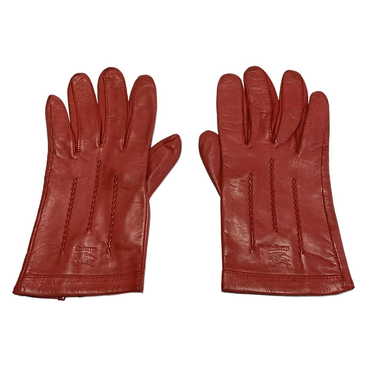 Burberry s バーバリーズ 手袋 レディース - レッド レザー