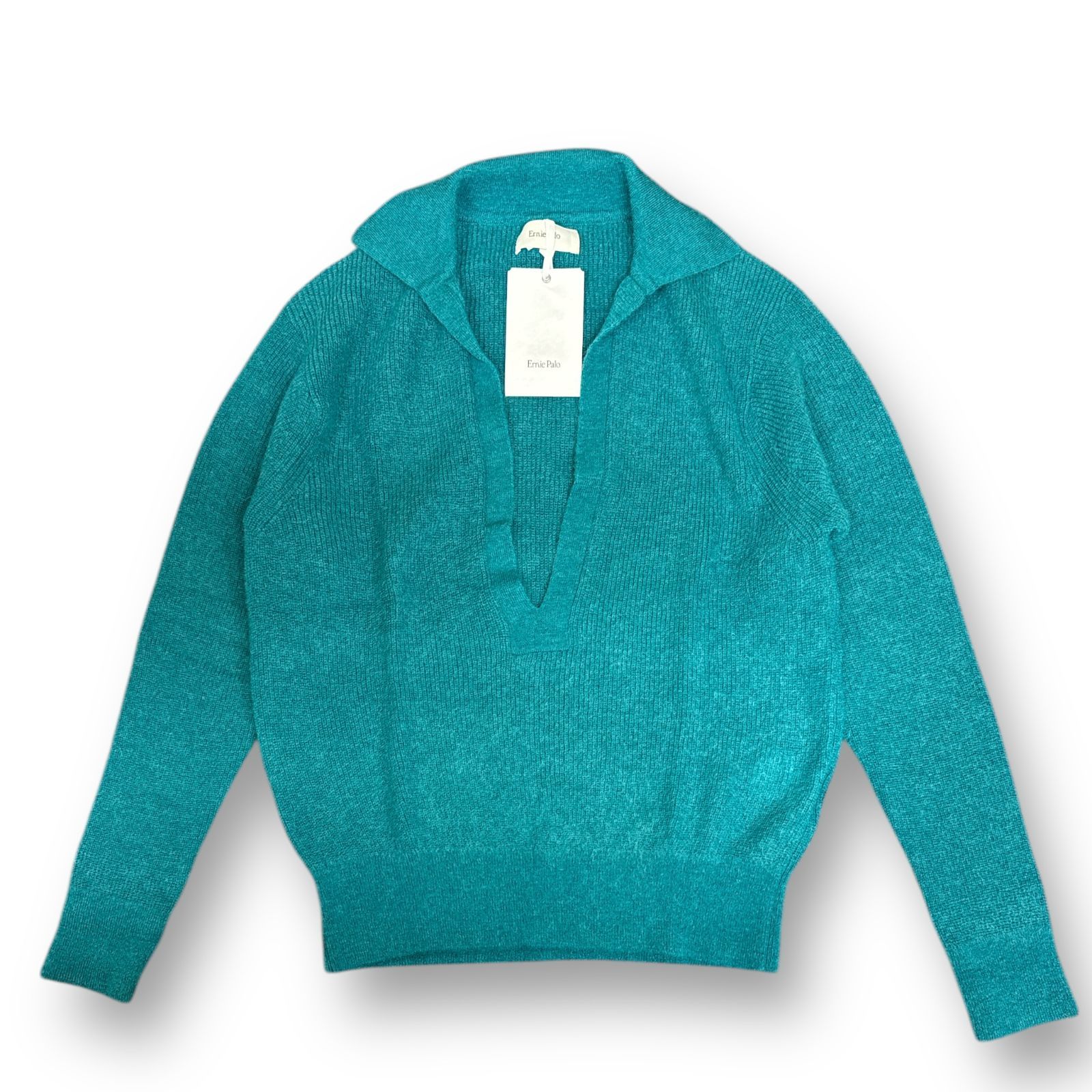 【未使用】Ernie Palo V Neck L/S Knit 48 Ernie Palo | Linen Vneck Knit | Beige | HOWDAY