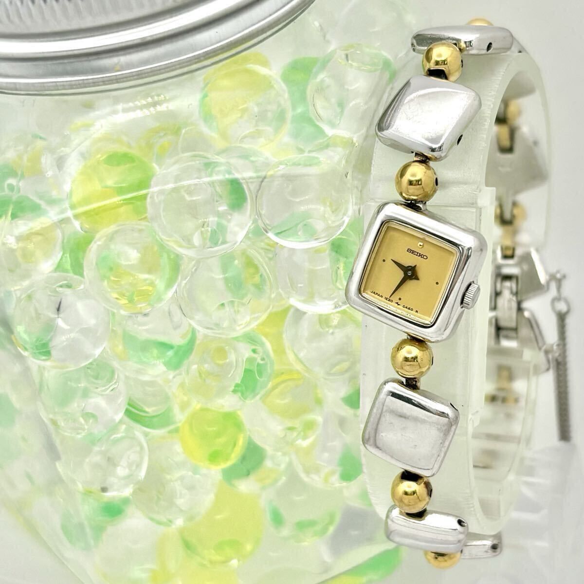 電池 SEIKO セイコー レディース 腕時計 スクエア 1E20-5A00 741902