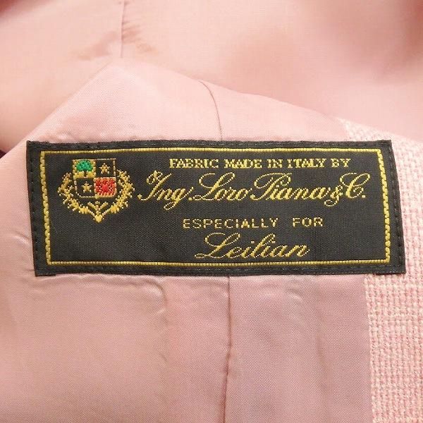 anc レリアン Leilian ジャケット 7 ピンク ロロピアーナ生地 麻混