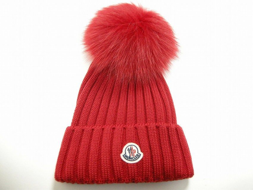 moncler■新品 本物■モンクレール フォックスファーボンボン付きニットキャップ ニット帽