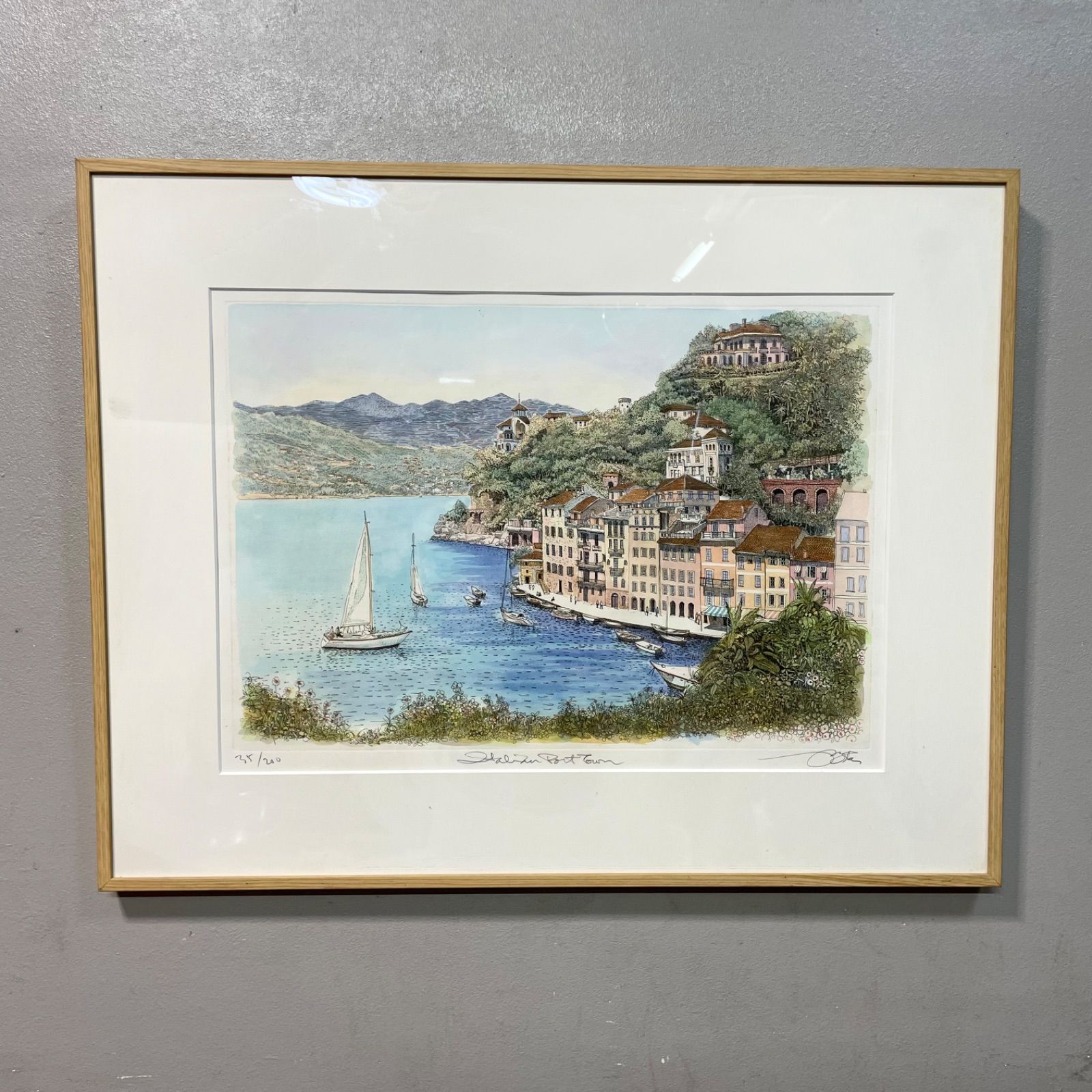 ♭ 織田義郎 リトグラフ ポルトフィーノ 35/200 人気画家 絵画