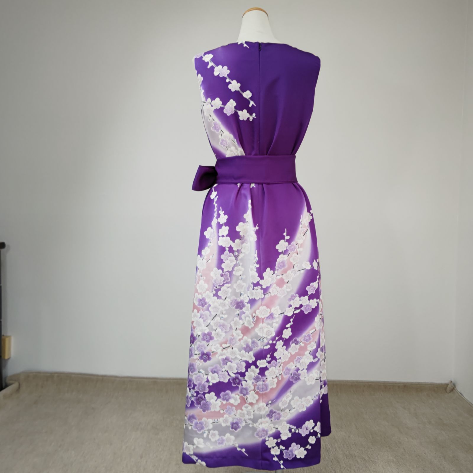 zunezune 振袖ドレス ノースリーブ 着物リメイク 水色に紫 zunezune 振袖ドレス ノースリーブ 着物リメイク 水色に紫 zunezune 色