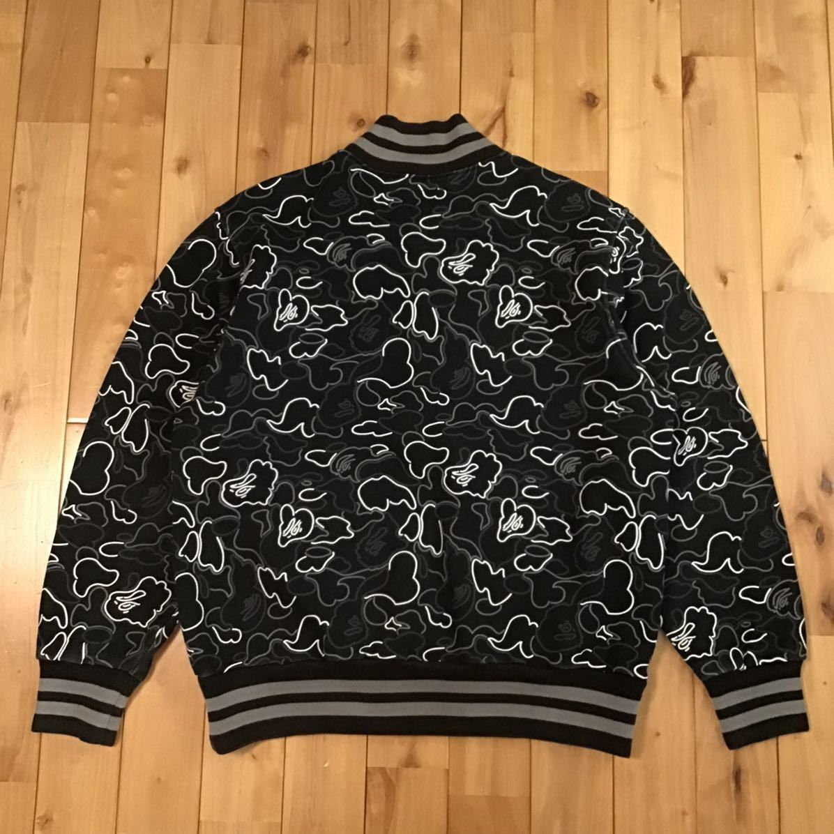 BAPE LOGO スタジャン Lサイズ 1st camo green a bathing ape