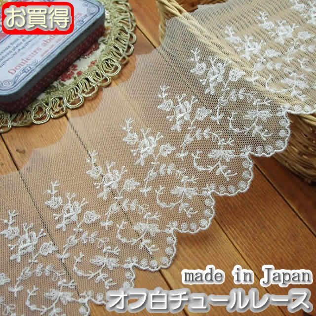これで最後☆在庫処分10cm幅オフ白のチュールレース(2m) - メルカリ