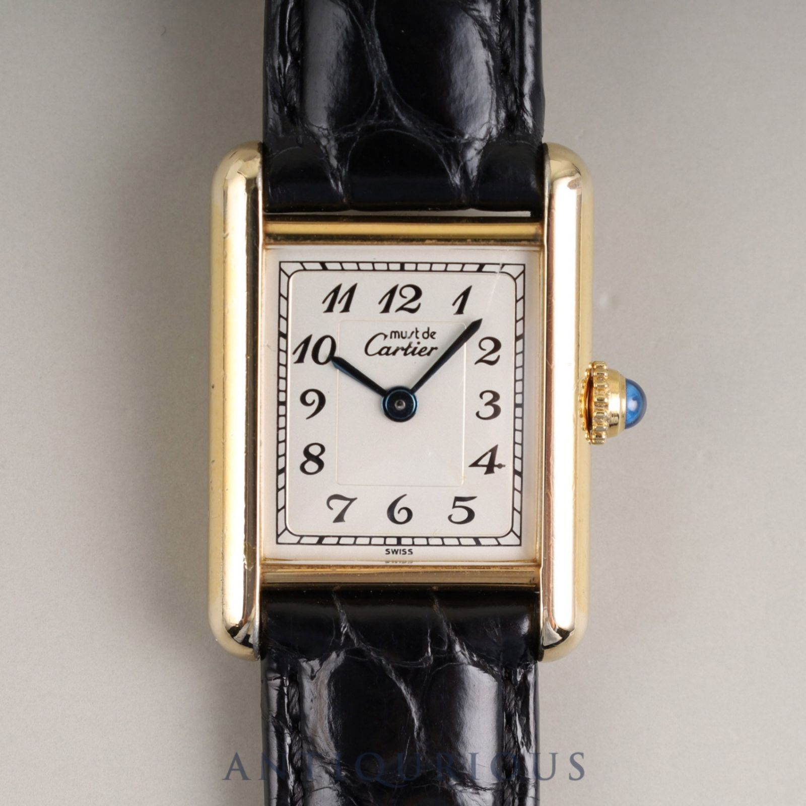 カルティエ マストタンク SM 5057001 クォーツ Cal.057 SV925 革 純正D  
