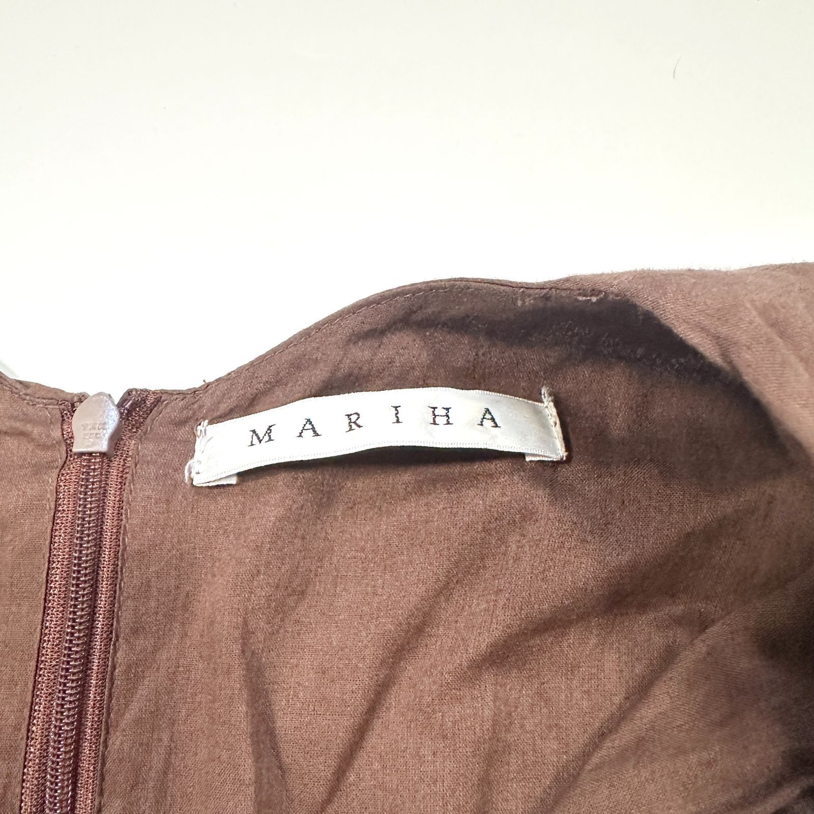 美品】MARIHA マリハ 半袖ロングワンピース コットン ウエスト
