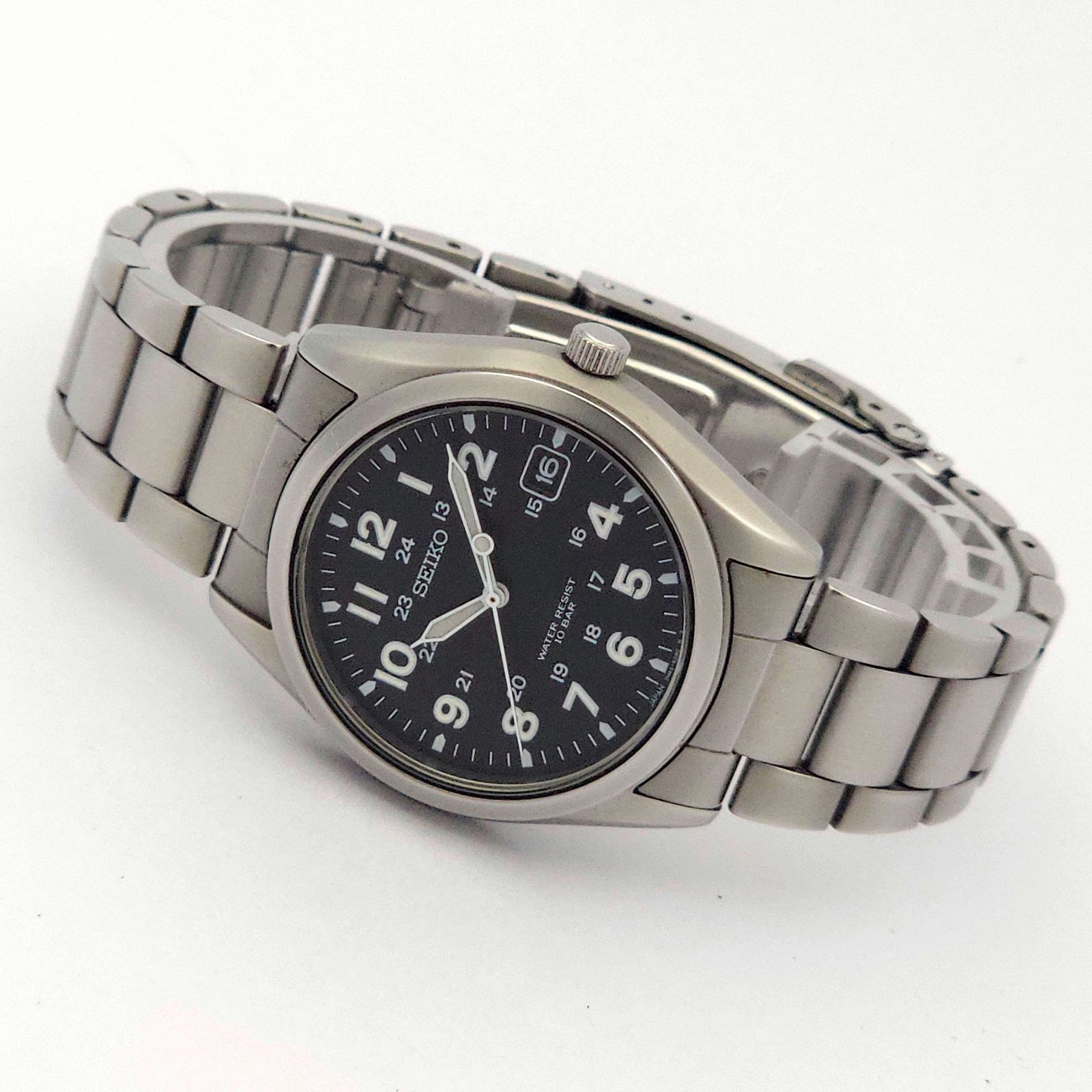 SEIKO セイコー ミリタリー 7N42-8260 QZ 動作品 黒 - メルカリ