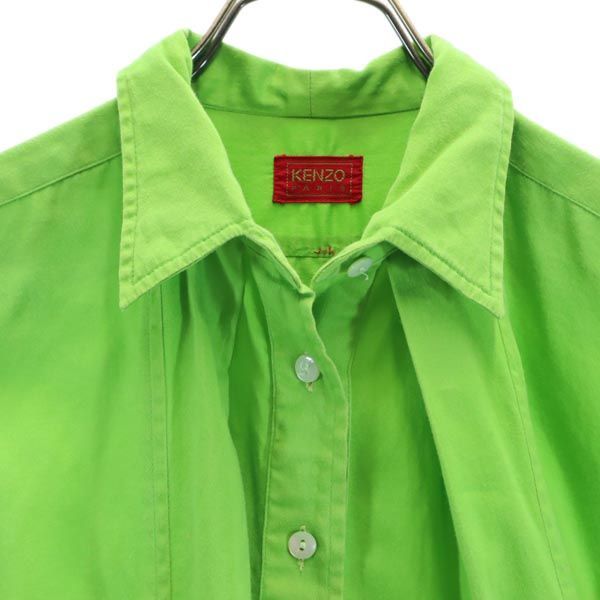 ケンゾー 日本製 長袖 シャツ M 緑系 KENZO ブラウス レディース
