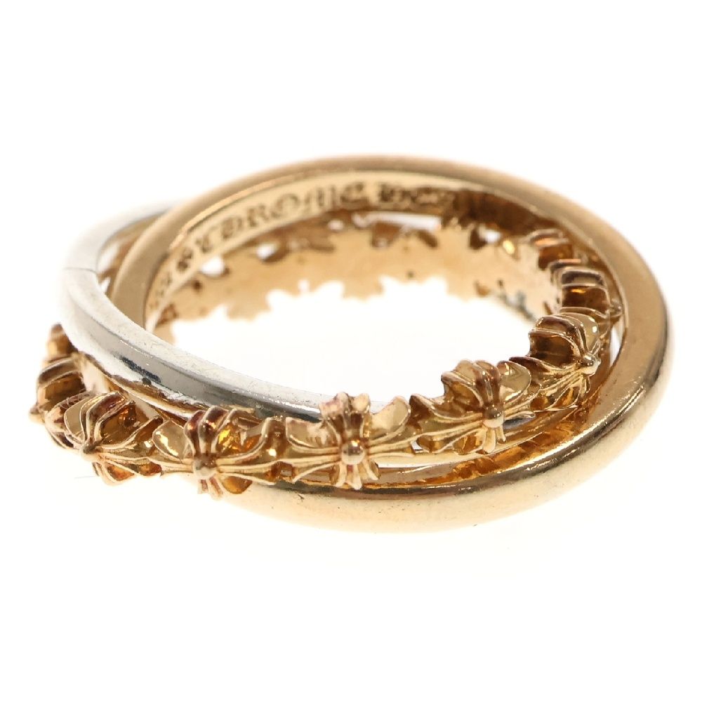 CHROME HEARTS (クロムハーツ) 22K TINY E CH PLUS BAND TRPL タイニー E CHプラスバンド 3連リング ゴールド シルバー