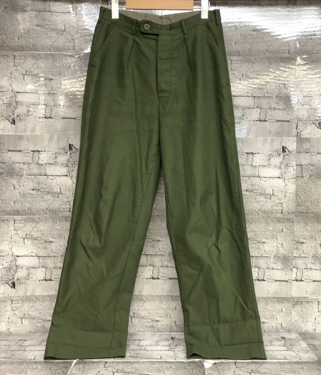 スウェーデン軍 ミリタリーパンツ C46 サイズS相当 グリーン 