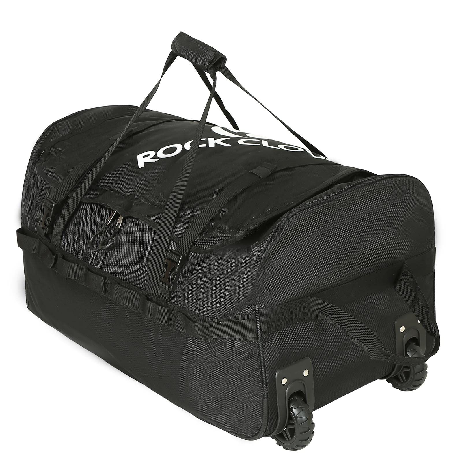 【迅速発送】ROCK CLOUD キャリーバッグ 大容量 85L 110L キャリーケース スーツケース キャリー リュック 耐水 ボストンバッグ ジムバッグ 旅行バッグ 2輪 軽量 出張 旅行 (ブラック 110L)
