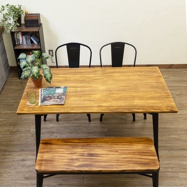 離島配送不可】Mercuryヴィンテージダイニングテーブル140x80