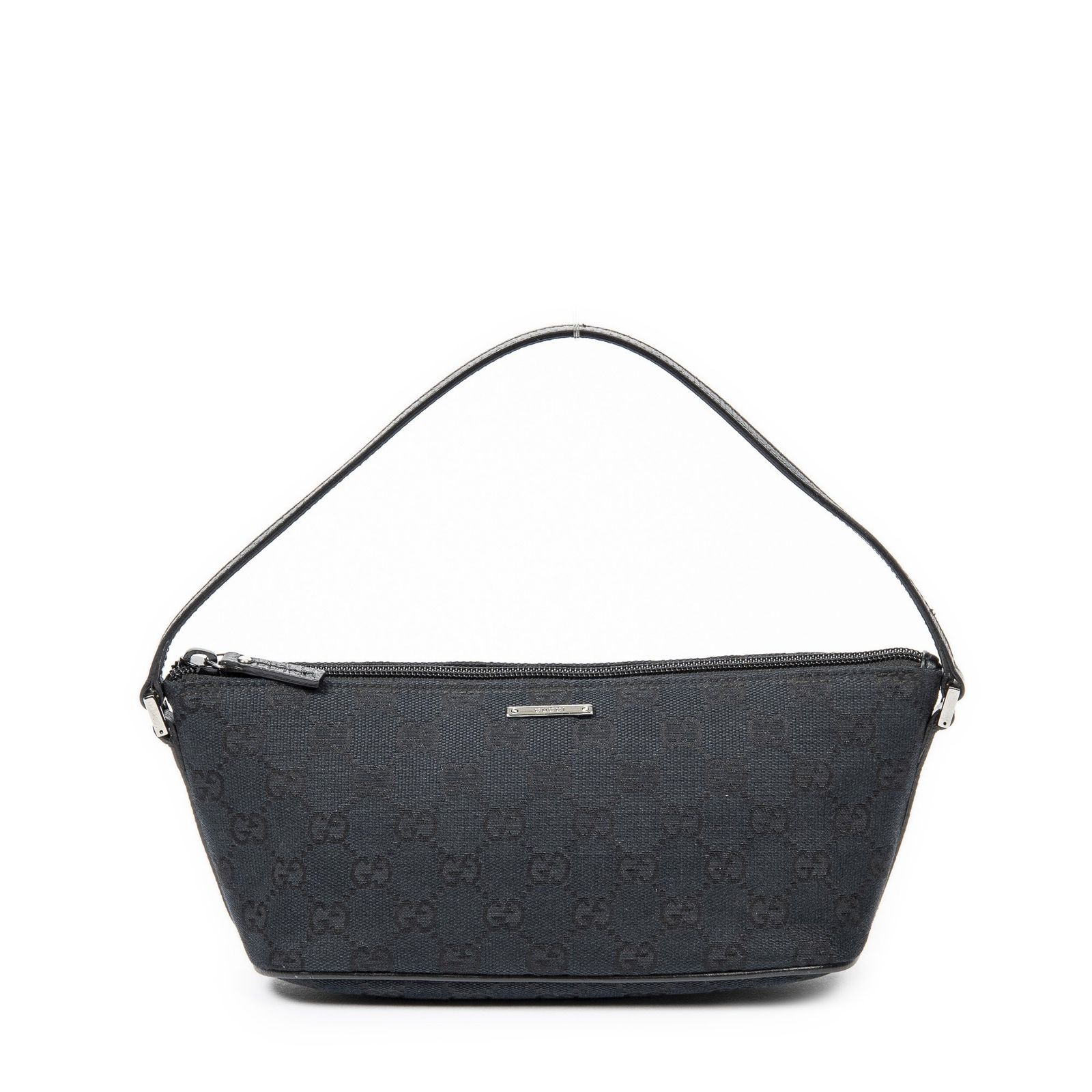 中古] GUCCI グッチアクセサリーポーチ黒GGキャンバスA - メルカリ