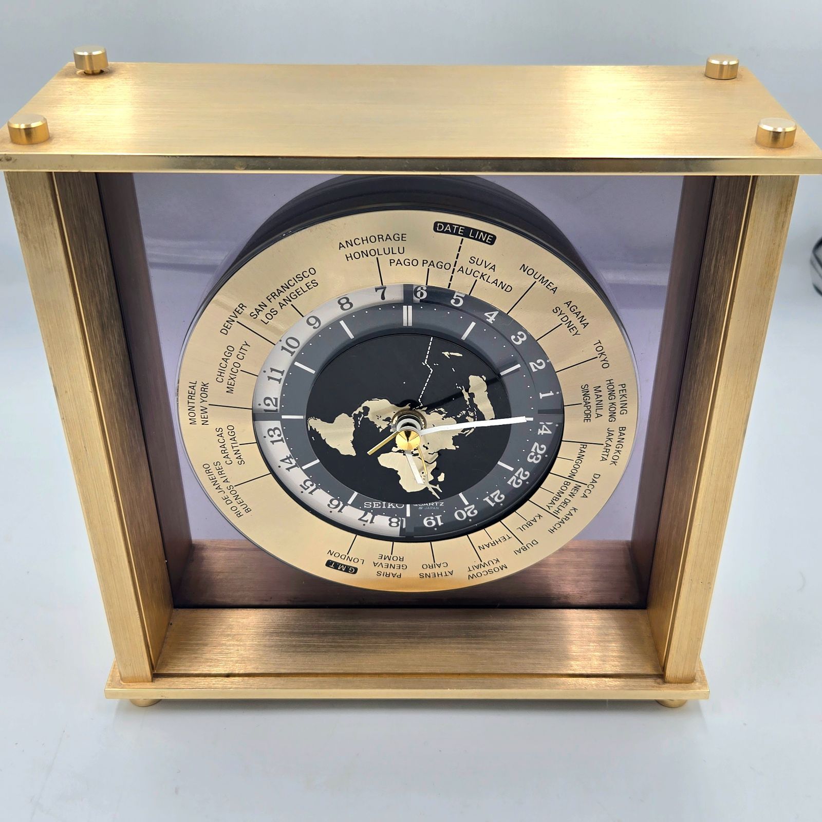SEIKO　世界時計　クォーツ　置き時計　QZ885D