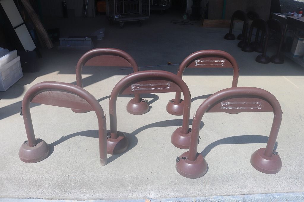 ミツギロン 駐車場 ポール 車止め アーチスタンド SF-07-BR ブラウン 4個セット スペアパーツ 推奨