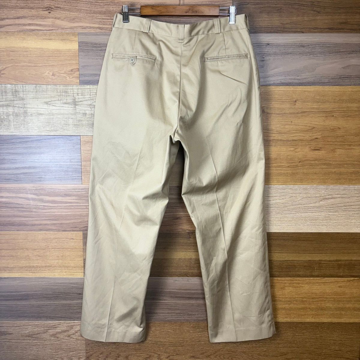 激レア７０sUSアーミーアメリカ軍ミリタリーチノパンツ実物本物グッドサイズW34 W31】U.S.ARMY 70s TAN 445 Durable Pres Chino Trousers 実物