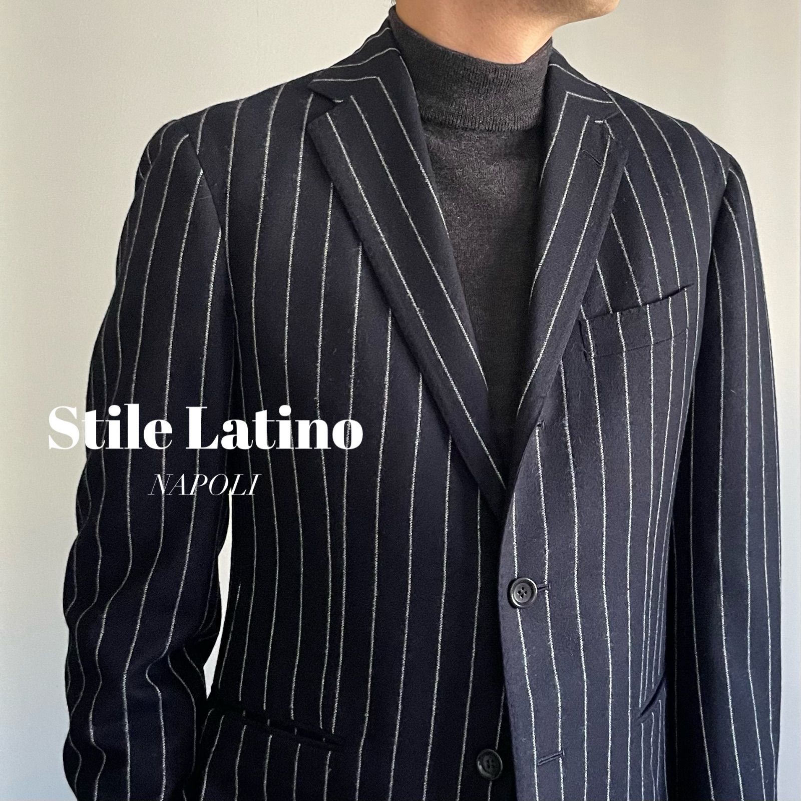 Stile Latino Napoli シングル3Bテーラードジャケット 濃紺 Stile Latino Napoli シングル3Bテーラードジャケット 濃紺