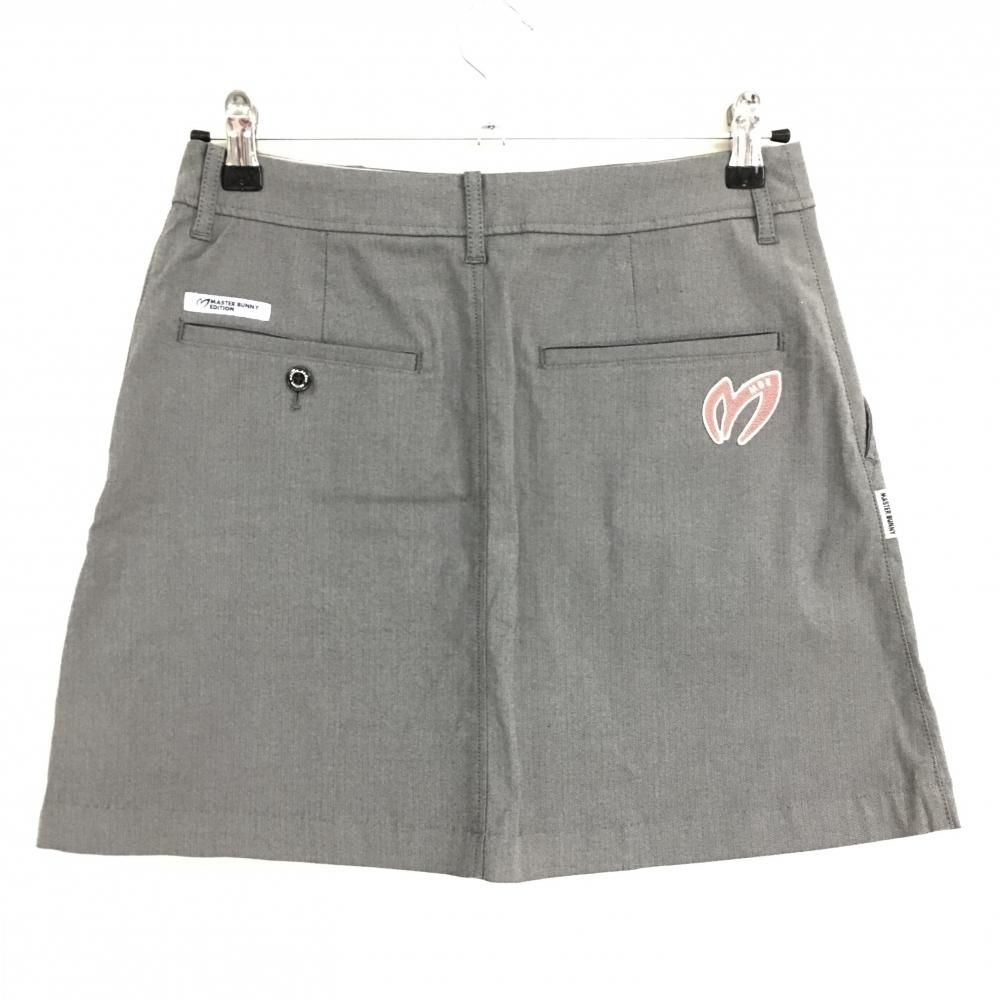 【新品同様】超美品　マスターバニー　濃いグレー　スカート 1 ロゴテープ ☆SALE25％OFF☆【美品】マスターバニー スカート グレー ヘリンボーン
