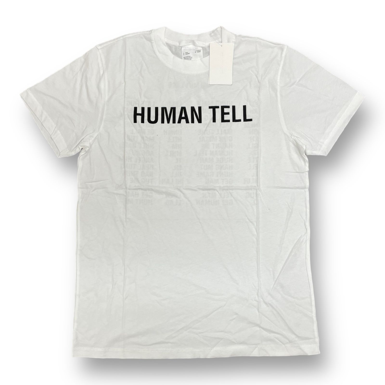 未使用品 HELMUT LANG HUMAN TELL T-SHIRT ロゴプリント クルーネック 