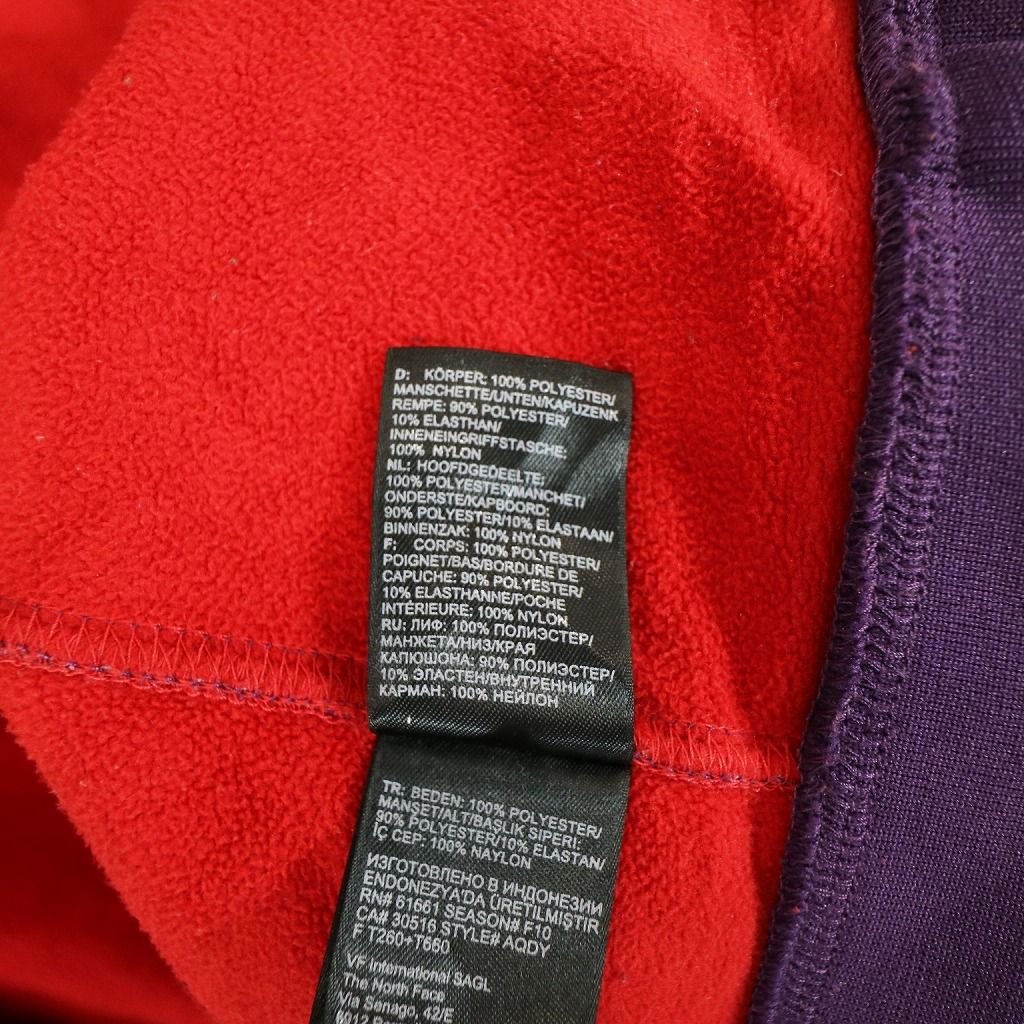 THE NORTH FACE ノースフェイス ソフトシェルジャケット 防寒 防風 アウトドア キャンプ 総柄 パープル (メンズ M) N7008