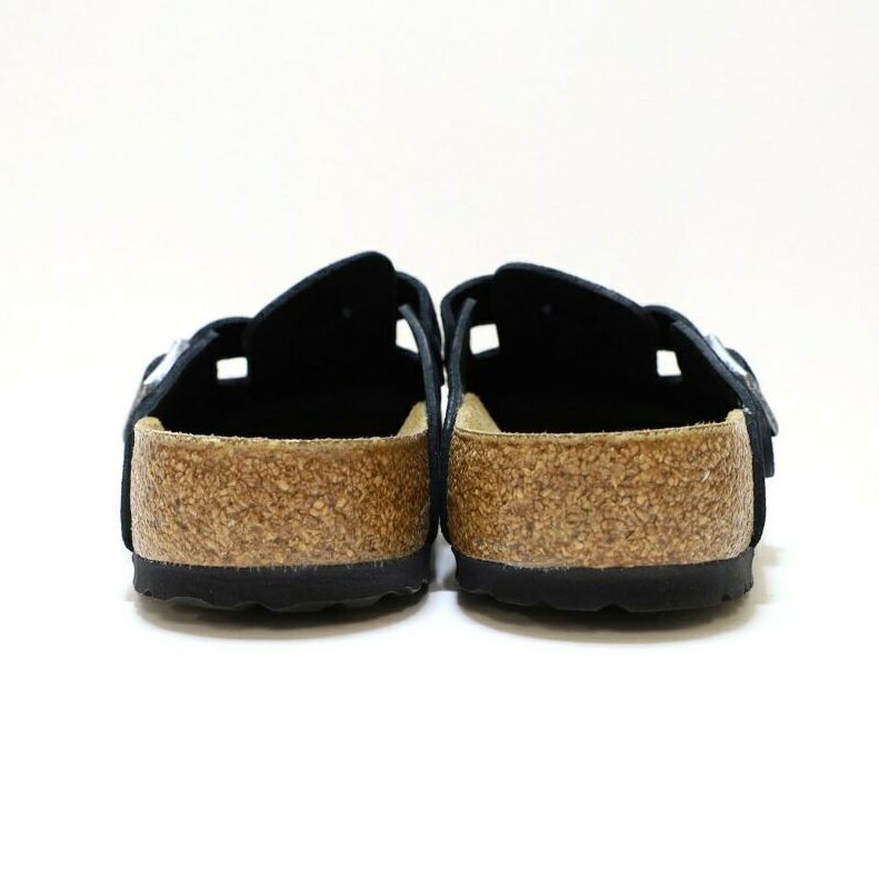 BIRKENSTOCK ブラックスエード サンダル【箱・タグ付き】 BIRKENSTOCK BOSTON スエードレザー ブラック ナロー幅 正規品