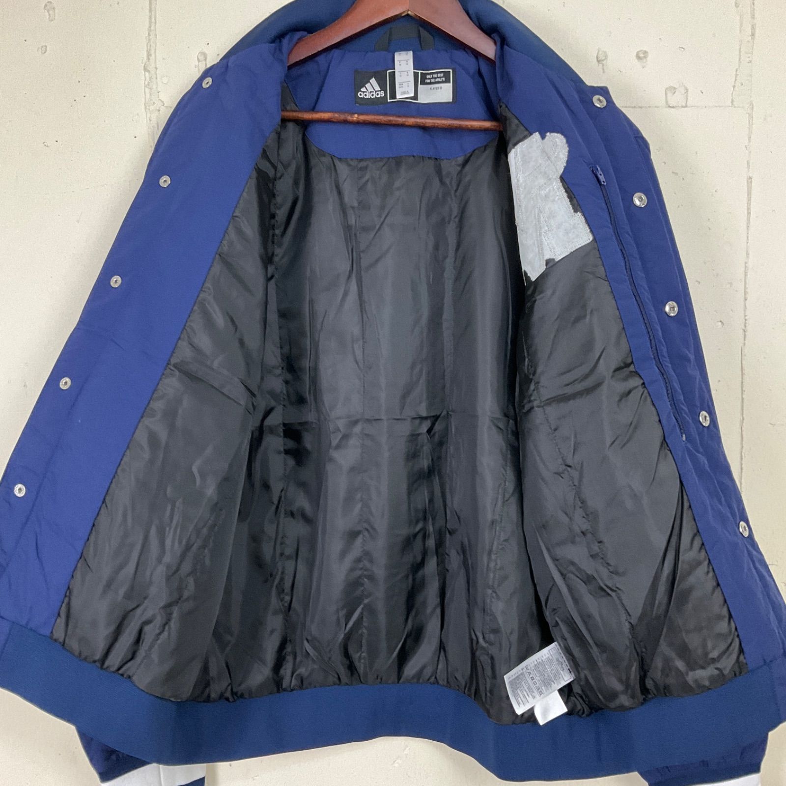 adidas アディダス チーム 中綿 ナイロン スタジャン 古着 ネイビー 紺 