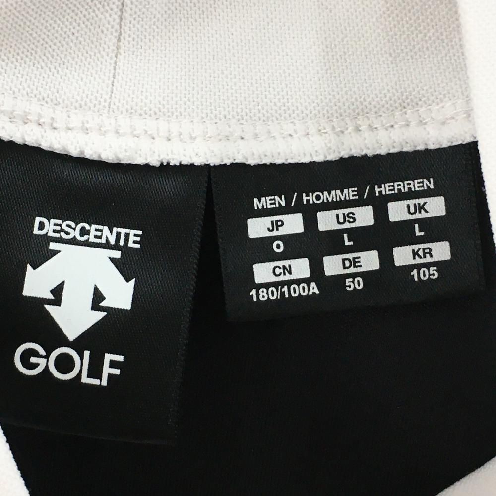 DESCENTE デサントゴルフ 長袖ハイネックシャツ ライトブルー×白