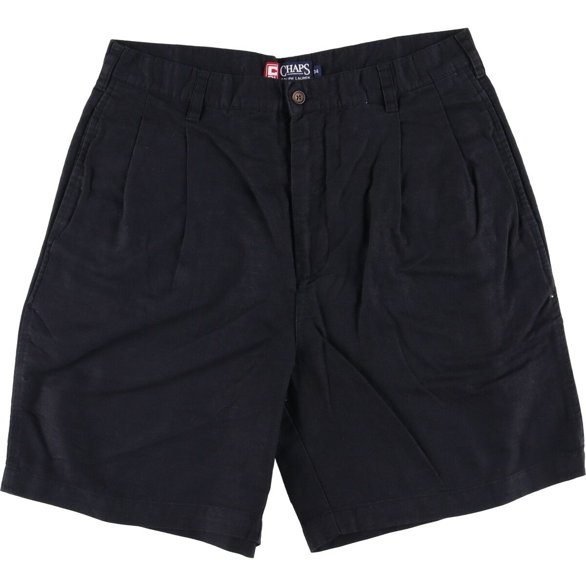 古着 ラルフローレン Ralph Lauren CHAPS チャップス ツータック リネンショーツ ショートパンツ メンズw34相当|eaa582045