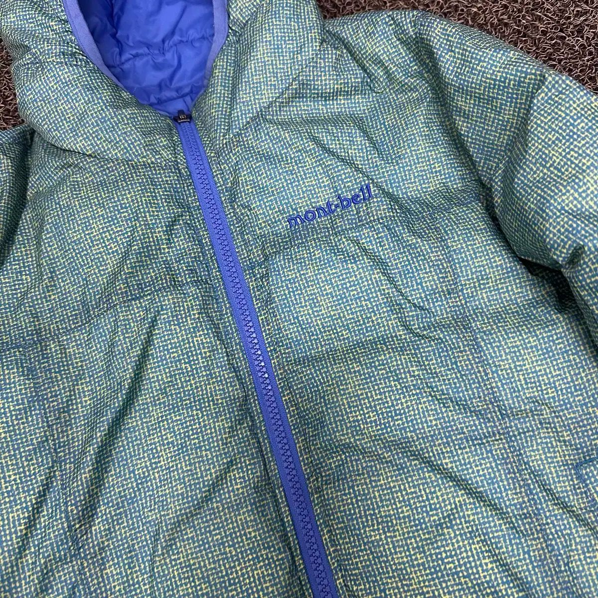  モンベル キッズ ダックダウン リバーシブル ジャケット ブルー グリーン その他 ジャケット ブルゾン