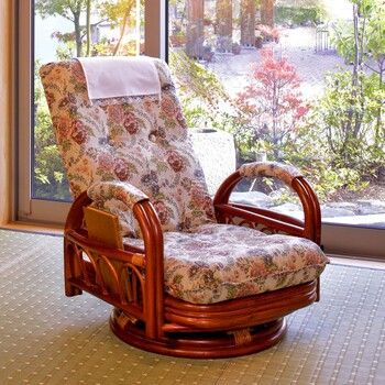 座椅子 ギア回転座椅子 RZ-922 RATTAN CHAIR