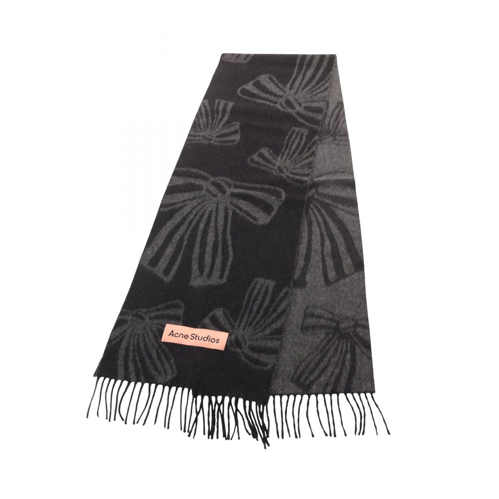 Acne Studios ロゴジャカードスカーフ マフラー ACNE STUDIOS アクネストゥディオズ カシミヤジャカードスカーフ ロゴ