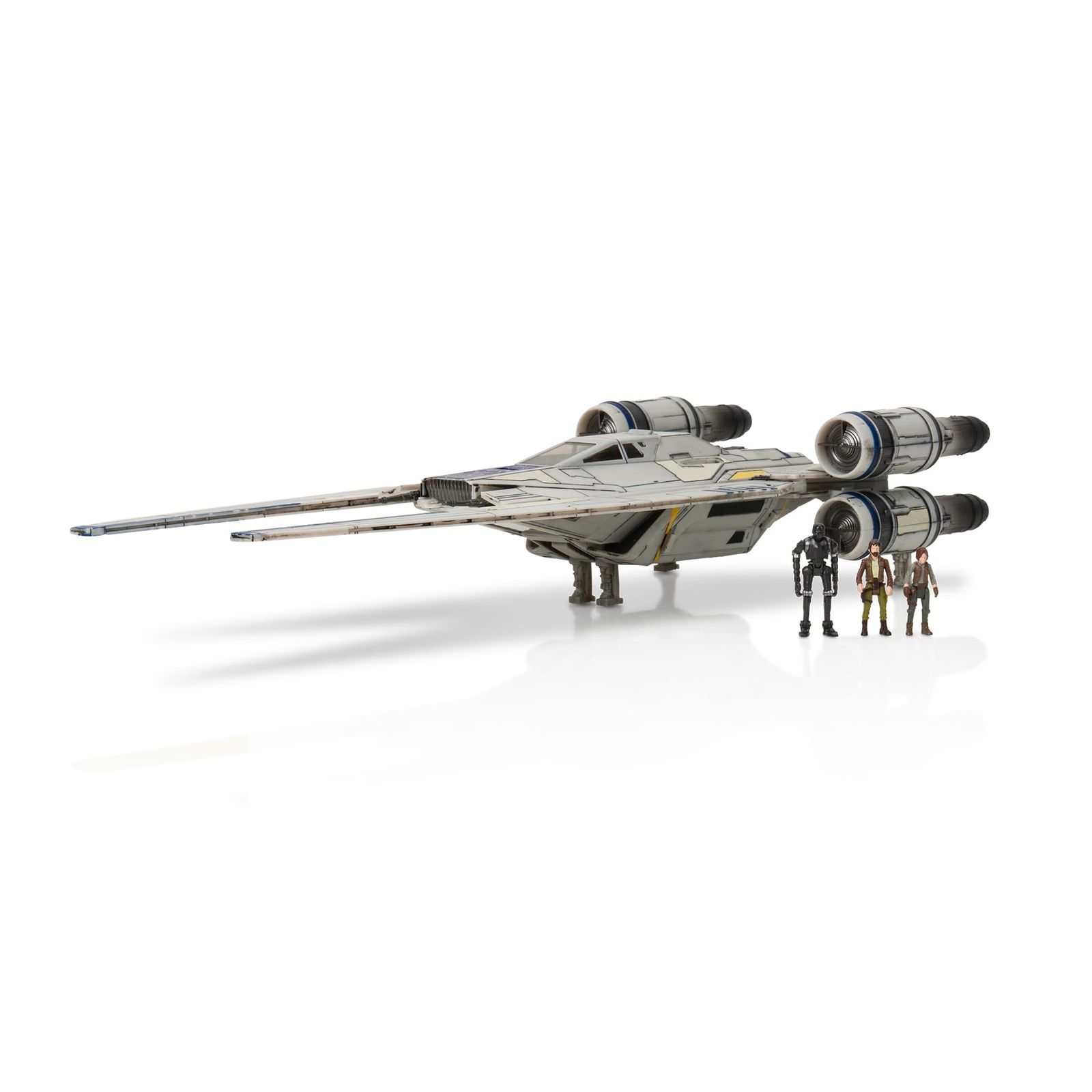 STAR WARS Micro Galaxy Squadron U-Wing Starfighter - 12-Inch Vehicle with F out Wings Troop Bay Sniper Gun and Three 1-Inch